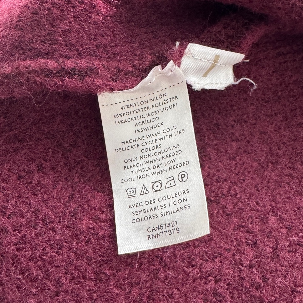 Ann Taylor burgundy long winter chic coat - Picture 8 of 8